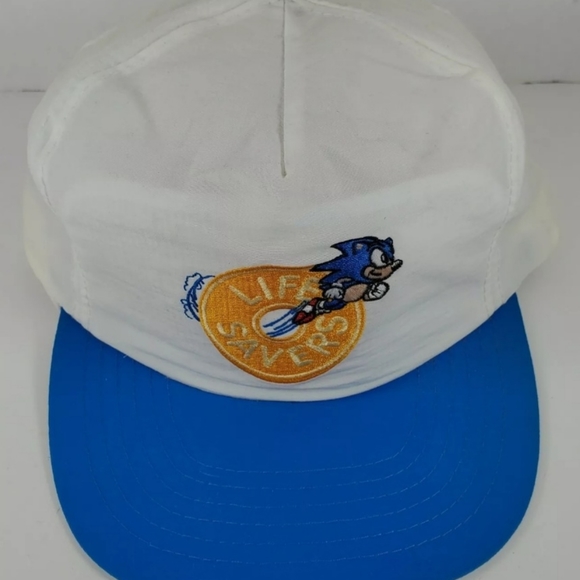 Vintage 90s Sonic The Hedgehog Lifesavers Spinball Promo Prize Hat Cap Sega - Picture 2 of 12